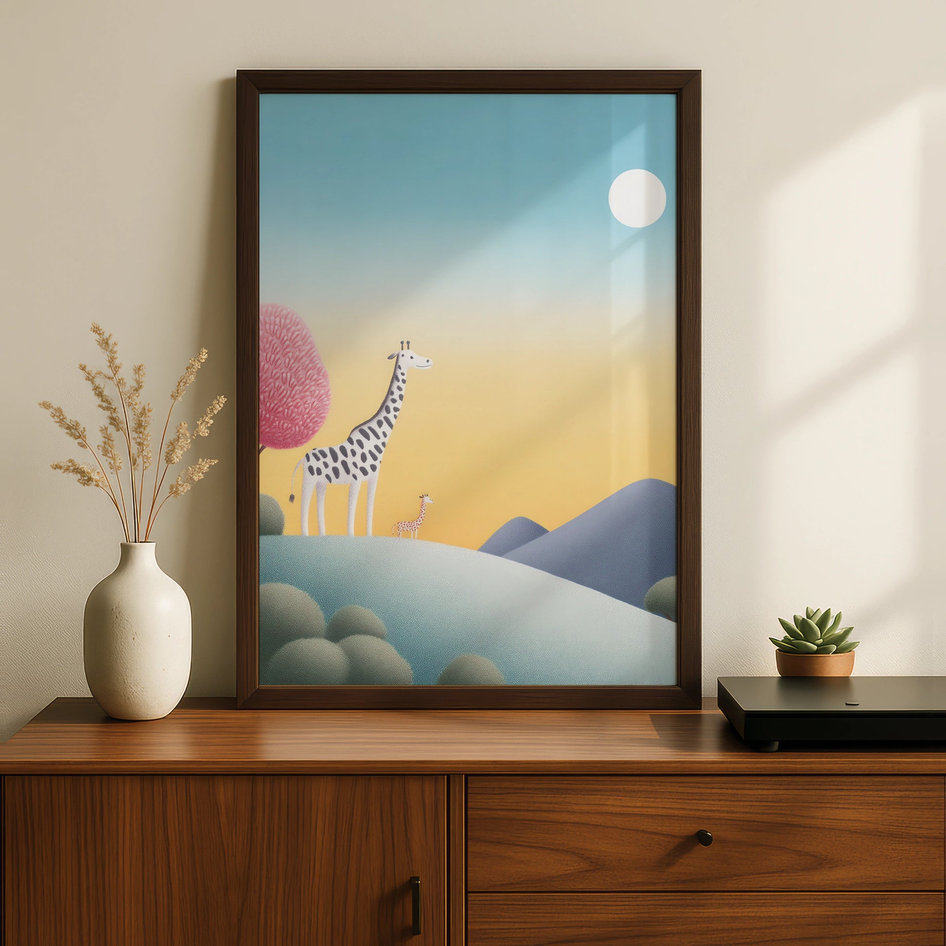 Giraffe Nursery Wall Art, Baby Giraffe Print, Safari Kids Room Poster, Cute Animal Decor