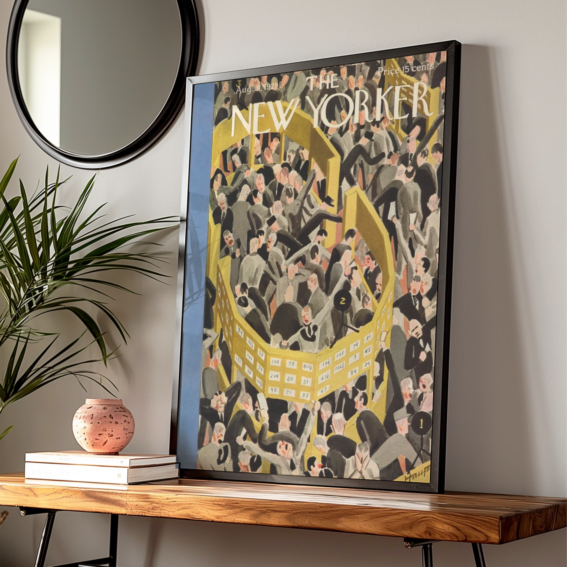 New Yorker 1929 Stock Exchange Poster, Vintage Wall Art, Retro Magazine Cover Print