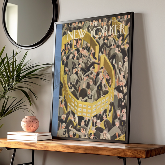 New Yorker 1929 Stock Exchange Poster, Vintage Wall Art, Retro Magazine Cover Print