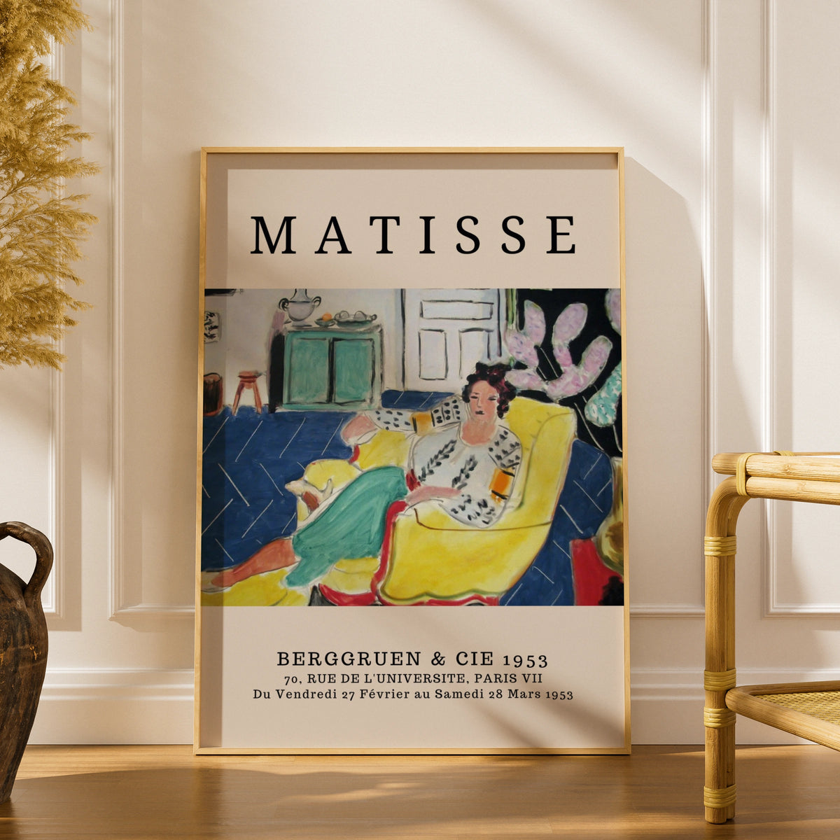 Colourful Woman on Sofa Wall Art Print, Vintage Modernist Living Room Poster – product image 1