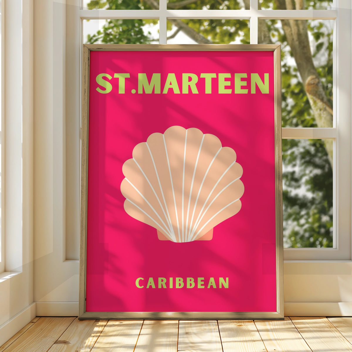St Maarten Caribbean Travel Poster, Retro Wall Art, Tropical Island Print