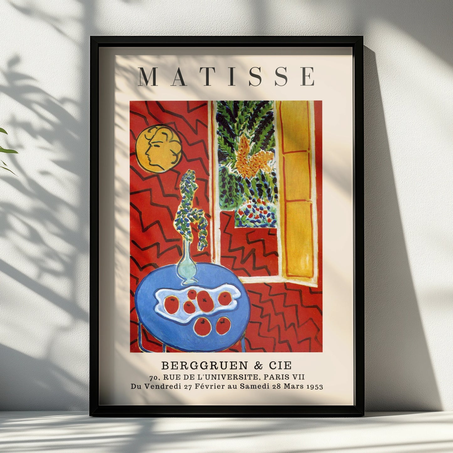 Red Interior Wall Art Print, Colourful Vintage Modernist Poster – product image 6