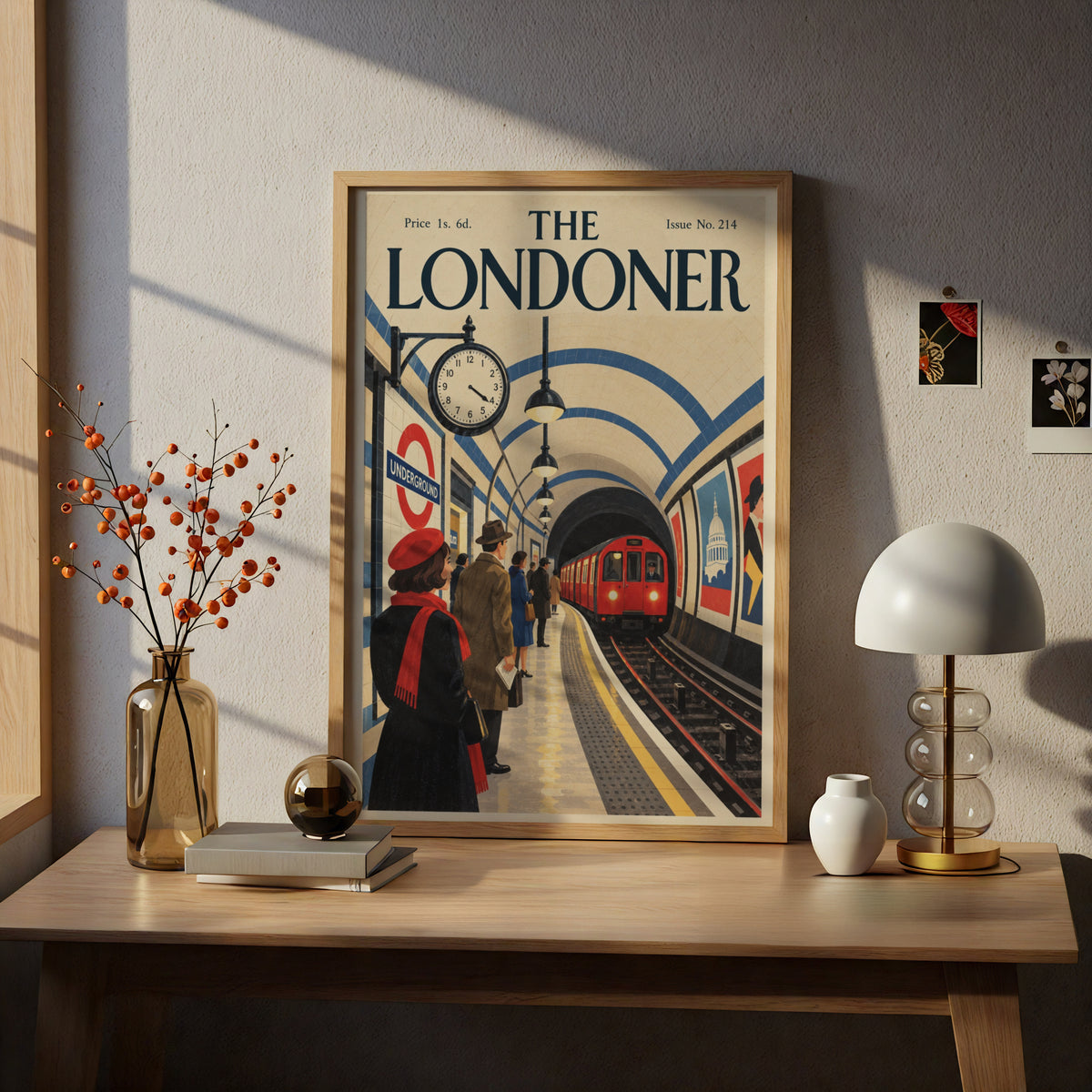 The Londoner Vintage Magazine Cover Poster, London Underground Wall Art, Retro Tube Station Art