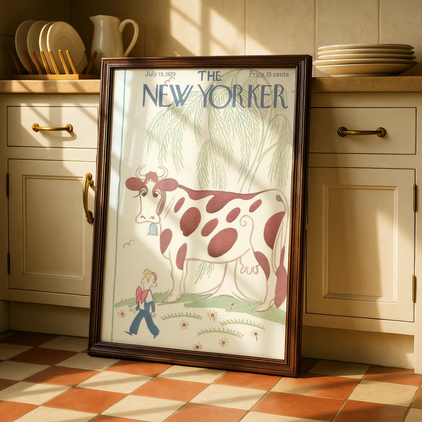 New Yorker 1929 Cow Cover Poster, Vintage Magazine Wall Art, Retro Farm Print