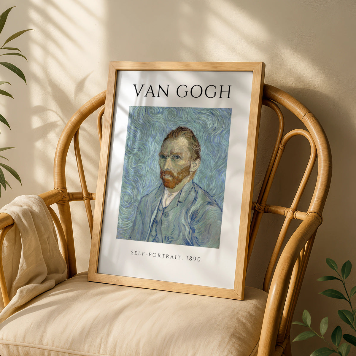 Van Gogh Self Portrait 1890 Wall Art Print | Blue Post-Impressionist Poster – product image 3