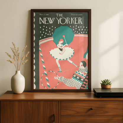 New Yorker 1926 Circus Poster, Vintage Tightrope Walker Art Print, Retro Wall Art