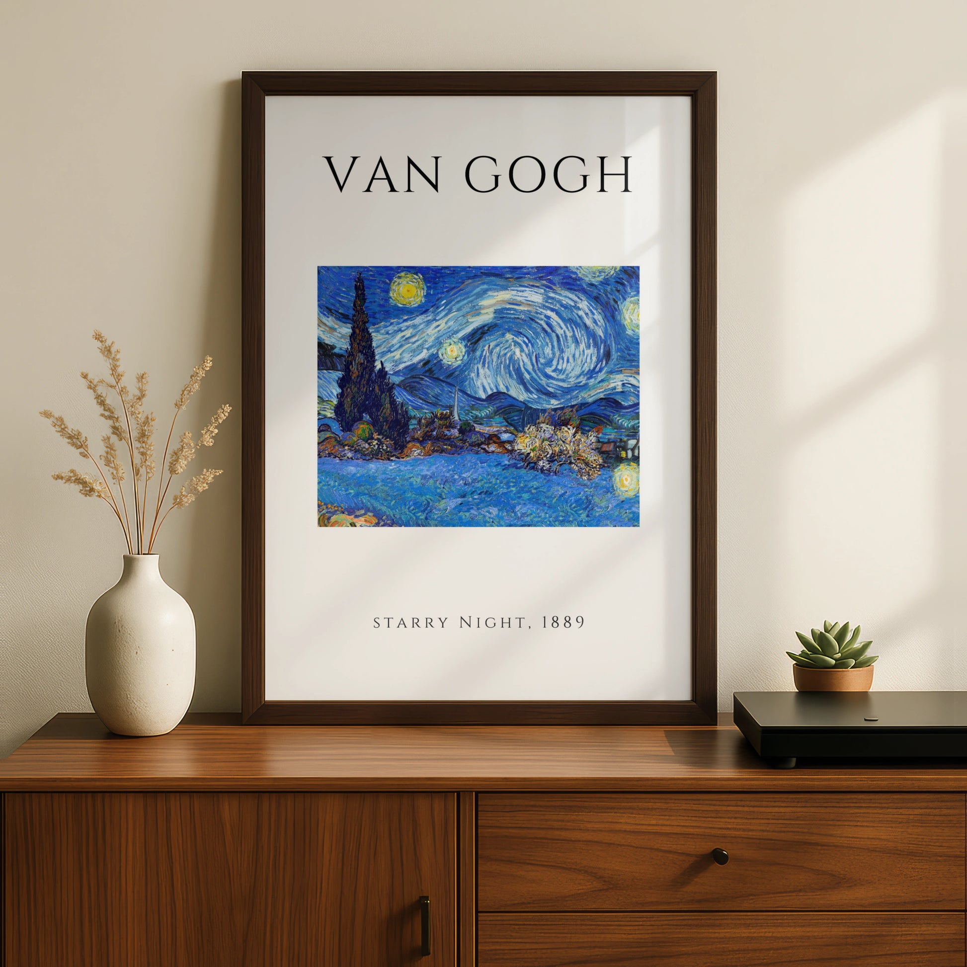 Van Gogh Starry Night Wall Art Print | Blue Swirling Sky Vintage Poster, Gallery Wall – product image 2