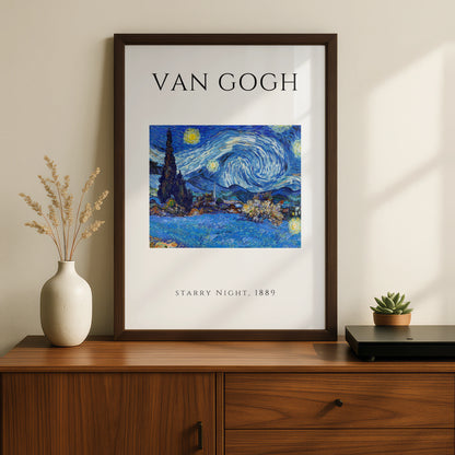 Van Gogh Starry Night Wall Art Print | Blue Swirling Sky Vintage Poster, Gallery Wall – product image 2