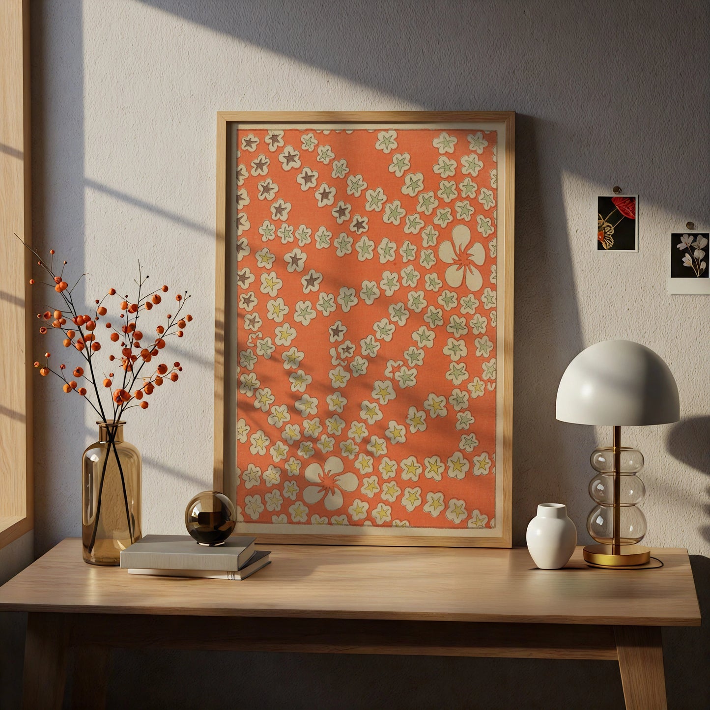 Japanese Floral Pattern Print, Vintage Woodblock Wall Art, Bijutsukai 1901 Poster – A4 print