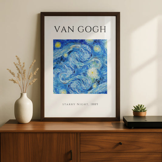 Van Gogh Starry Night Wall Art Print | Blue Swirl Vintage Poster, Gallery Wall Decor – product image 2