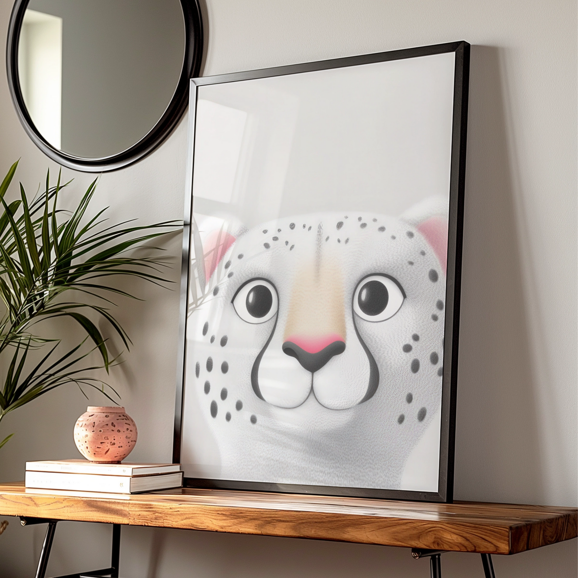 Snow Leopard Nursery Wall Art, Cute Animal Print, Baby Room Poster, Kids Decor