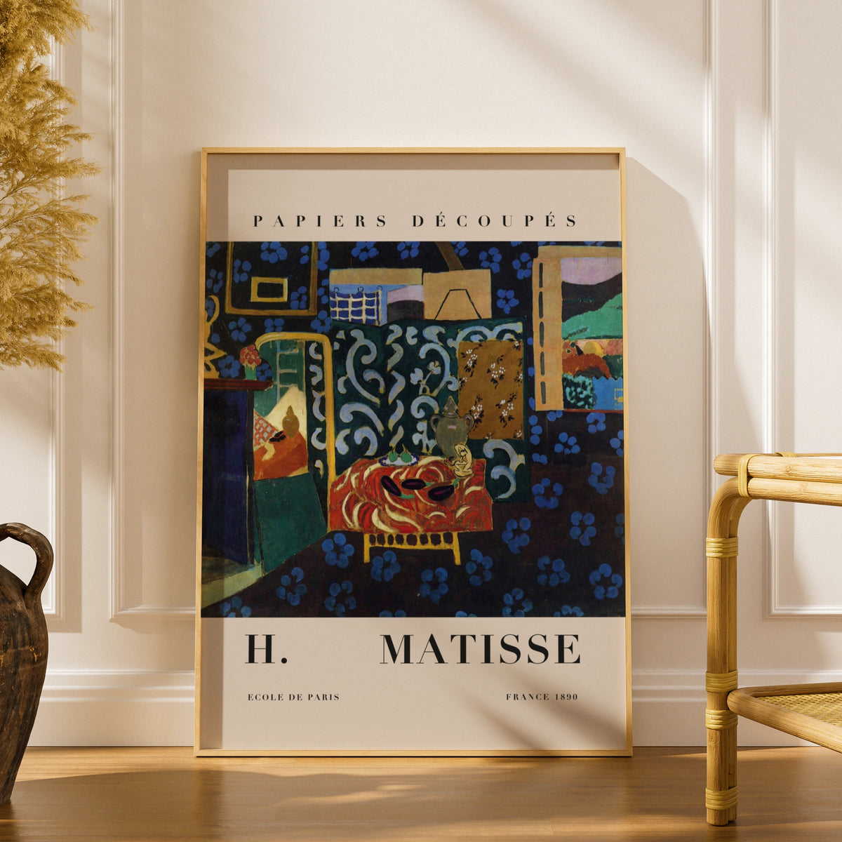 Blue Interior Wall Art Print, Colourful Vintage Modernist Gallery Poster – product image 1