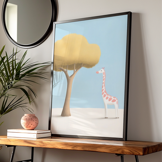 Giraffe Nursery Wall Art, Baby Animal Print, Kids Room Poster, Cute Safari Decor