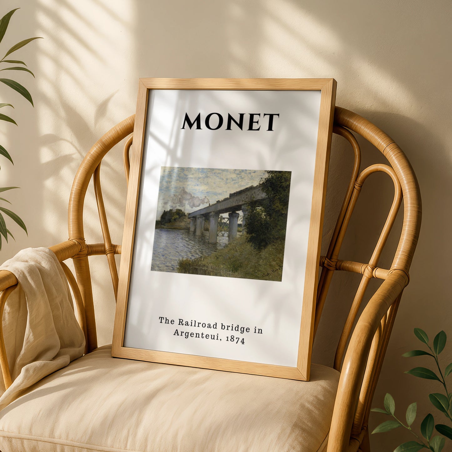 Monet Railroad Bridge Argenteuil Wall Art Print | Impressionist Vintage Poster – product image 3