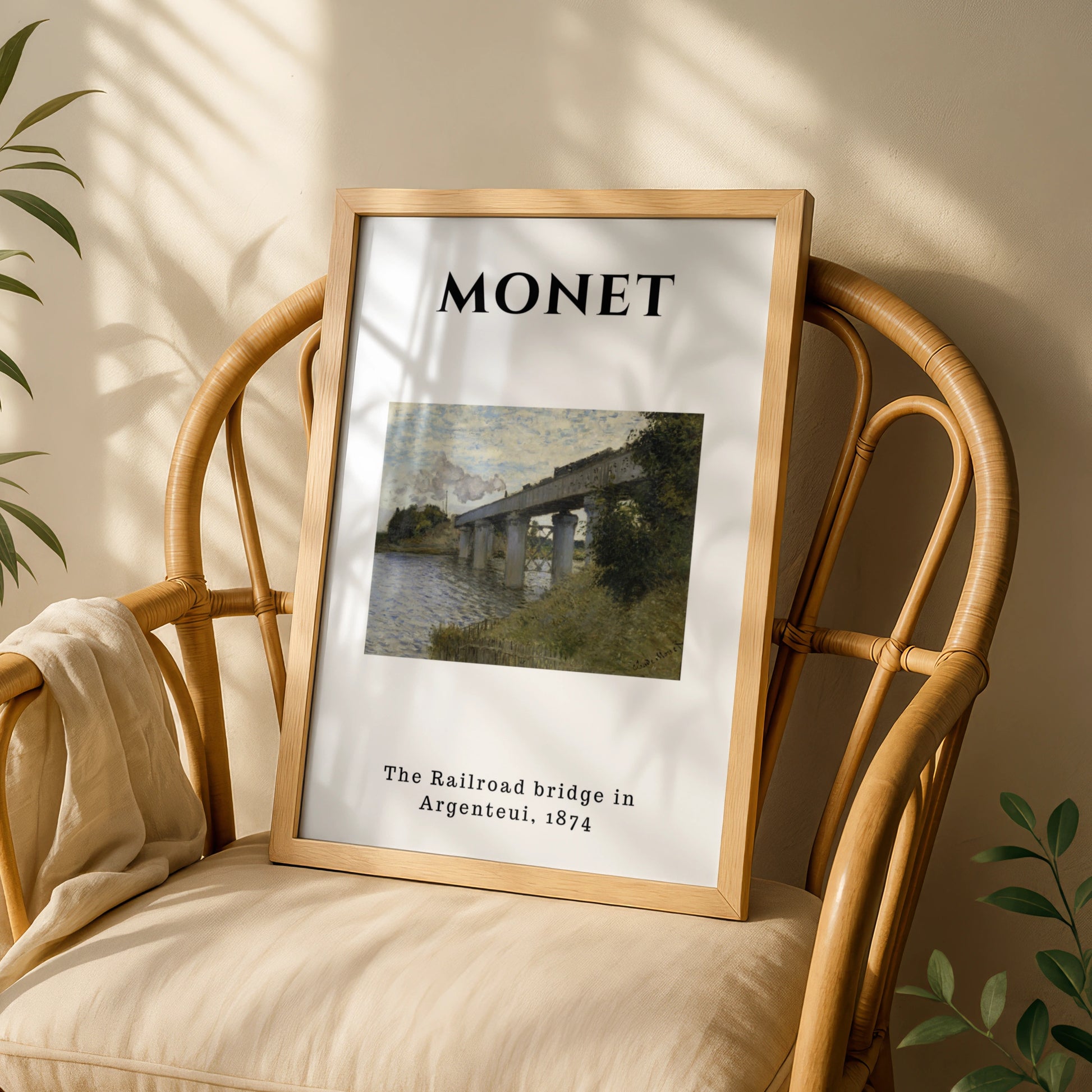 Monet Railroad Bridge Argenteuil Wall Art Print | Impressionist Vintage Poster – product image 3