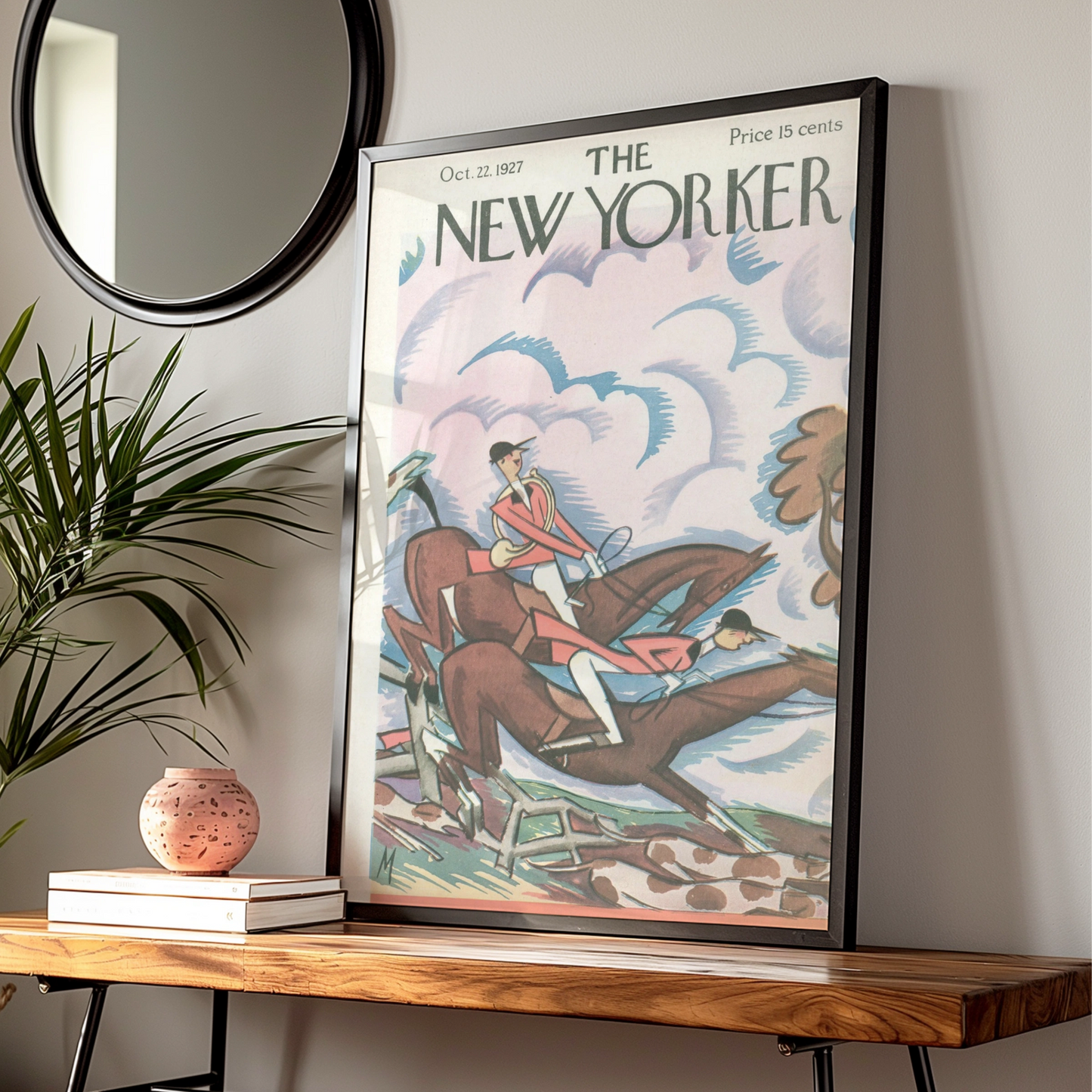 The New Yorker October 1927 Fox Hunt Cover Poster, Vintage Equestrian Wall Art