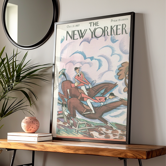 The New Yorker October 1927 Fox Hunt Cover Poster, Vintage Equestrian Wall Art
