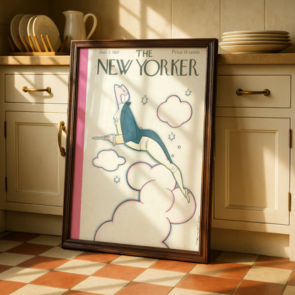 The New Yorker January 1927 Cover Poster, Eustace Tilley Art Deco Wall Art Print