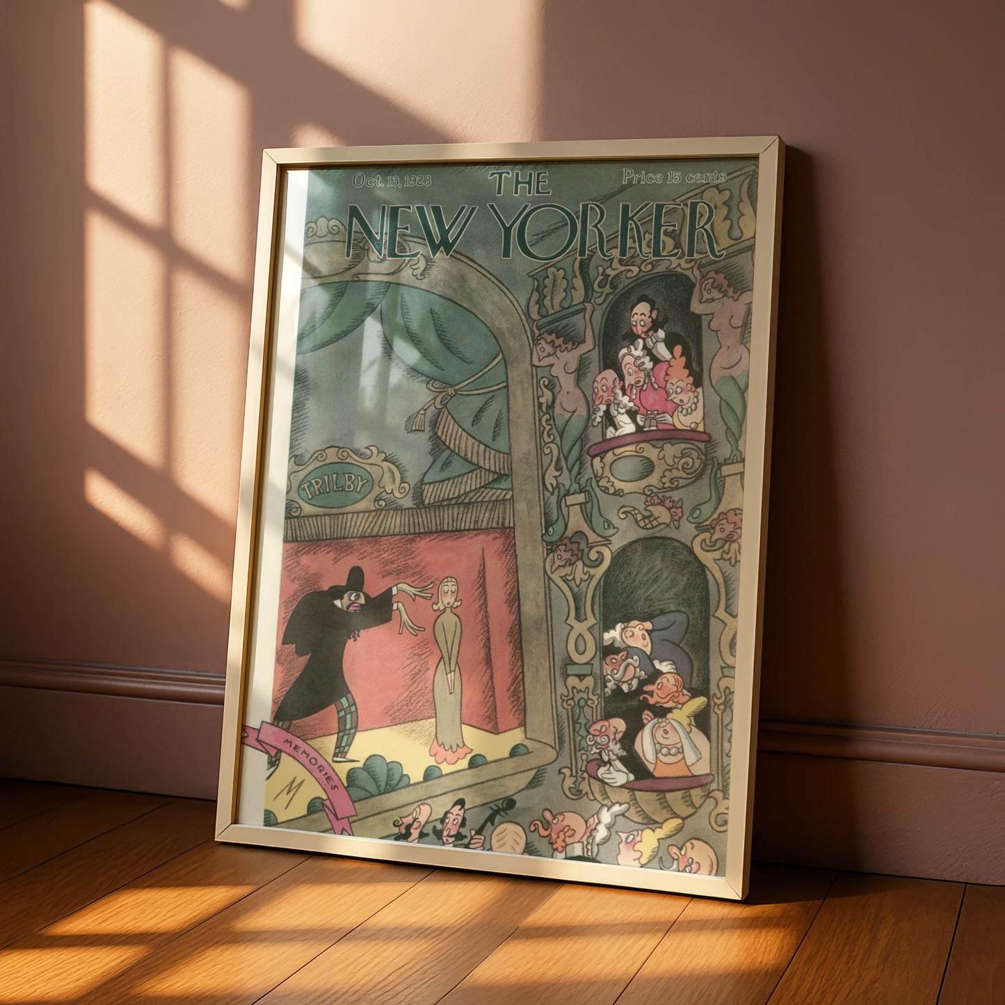 New Yorker October 1928 Vintage Theatre Poster, Trilby Stage Art, Retro Wall Art