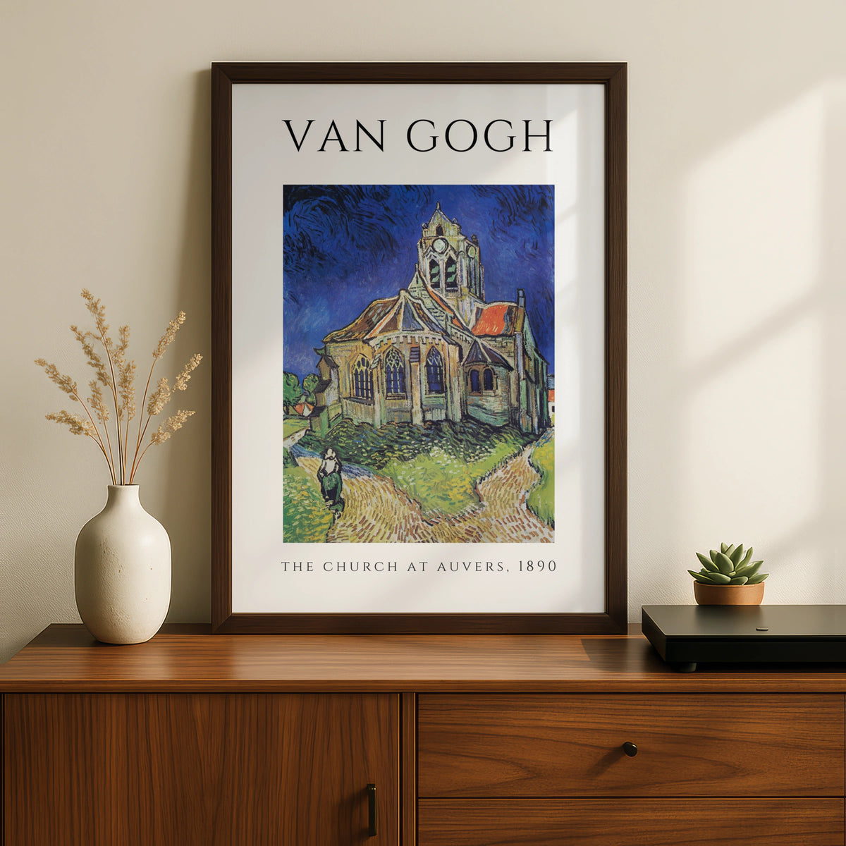Van Gogh Church at Auvers 1890 Wall Art Print | Vintage Blue Post-Impressionist Poster – product image 2