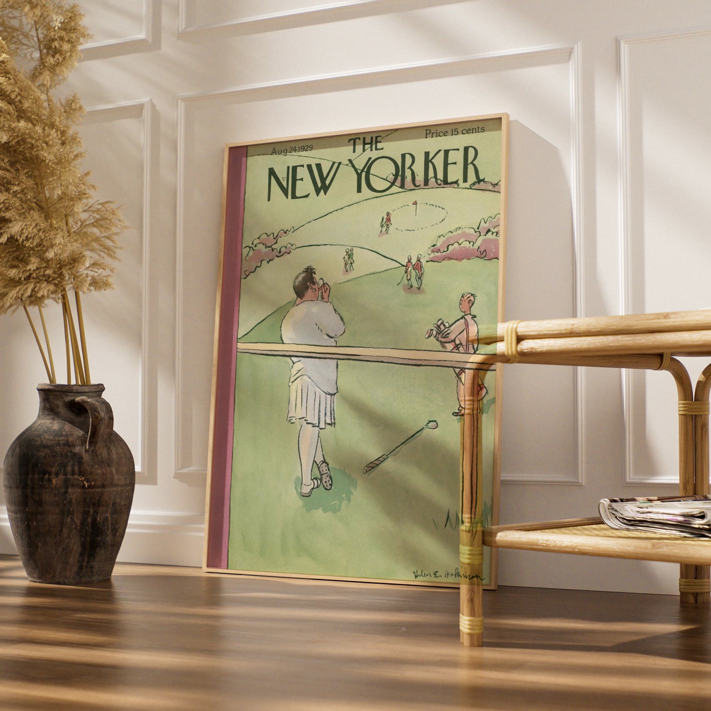 The New Yorker August 1929 Golf Cover Art Poster, Vintage Magazine Wall Print