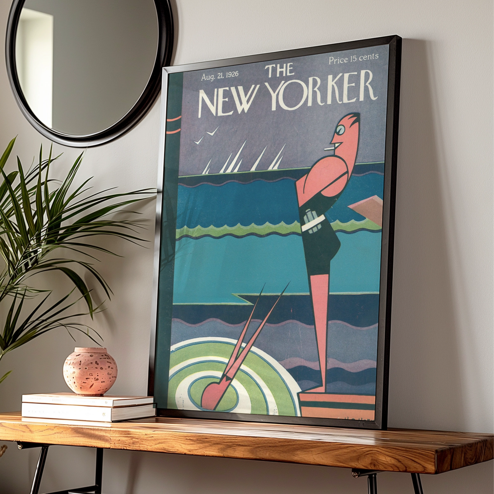 The New Yorker August 1926 Cover Poster, Art Deco Sailing Print, Vintage Wall Art