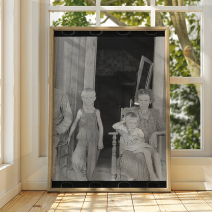 Vintage Depression Era Family Portrait Poster, 1930s Black and White Photography Print