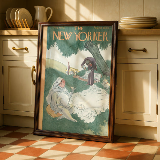 The New Yorker August 1927 Cover Poster, Vintage Picnic Art Print, Retro Wall Art