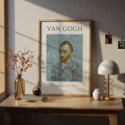 Van Gogh Self Portrait 1890 Wall Art Print | Blue Post-Impressionist Poster – product image 5