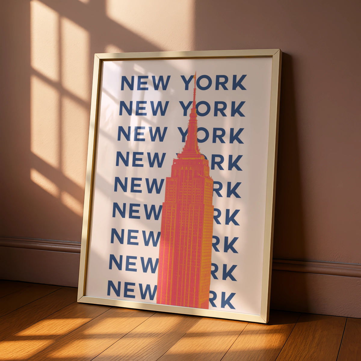 New York Travel Poster, Empire State Building Wall Art, NYC Retro City Print