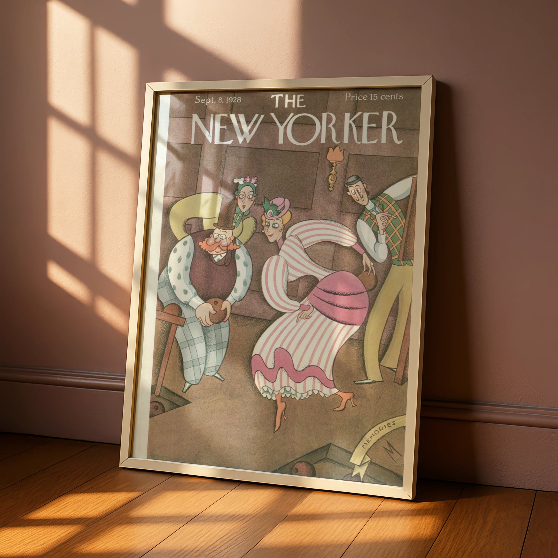 New Yorker 1928 Cover Poster, Vintage Bowling Illustration, Retro Art Print, Gallery Wall