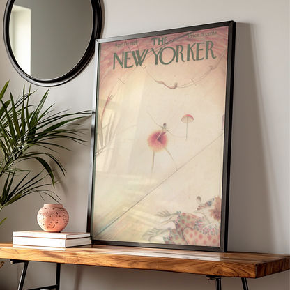 New Yorker 1929 Circus Poster, Vintage Tightrope Art Print, Art Deco Wall Decor