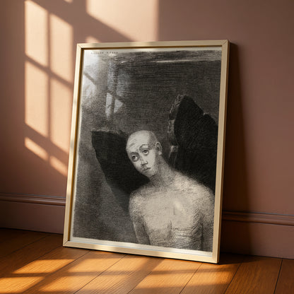 Odilon Redon Halloween Art Print, Dark Surreal Figure Poster, Gothic Wall Art Decor