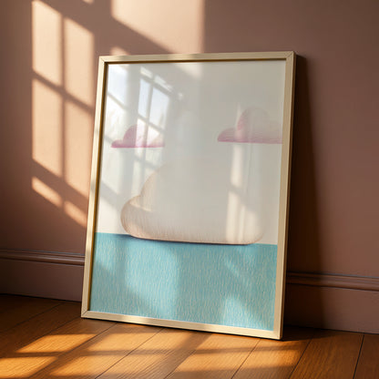 Cloud Nursery Wall Art, Pink Blue Sky Print, Baby Room Poster, Cute Dreamy Decor