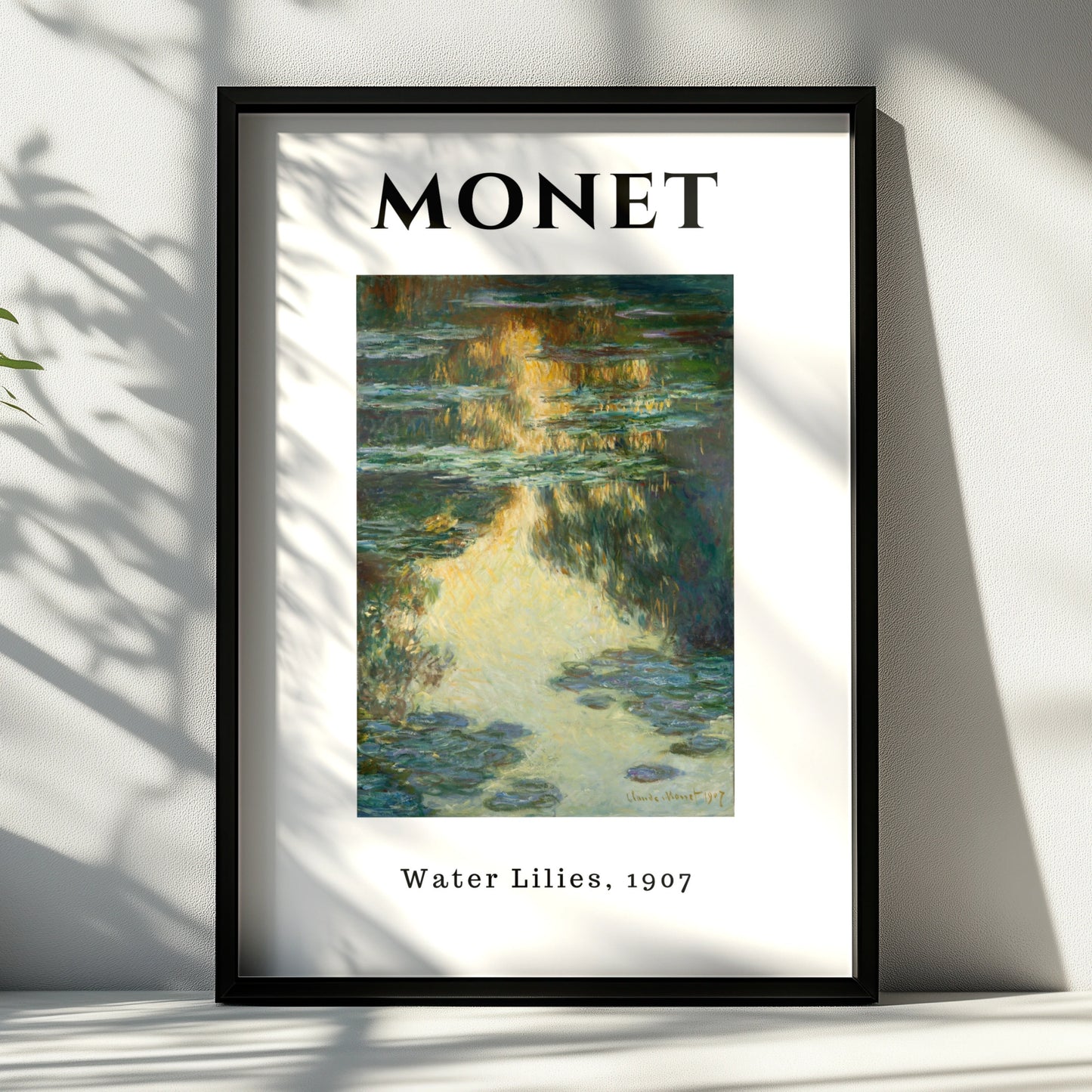 Monet Golden Teal Water Lilies 1907 Wall Art Print, Impressionist Botanical Poster – product image 6