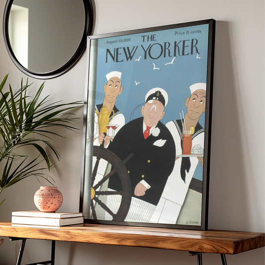 The New Yorker August 1928 Sailor Captain Cover Art Poster, Vintage Nautical Print