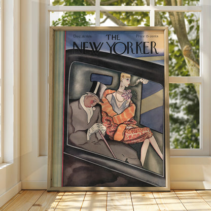 The New Yorker December 1926 Cover Poster, Art Deco Flapper Wall Art Print