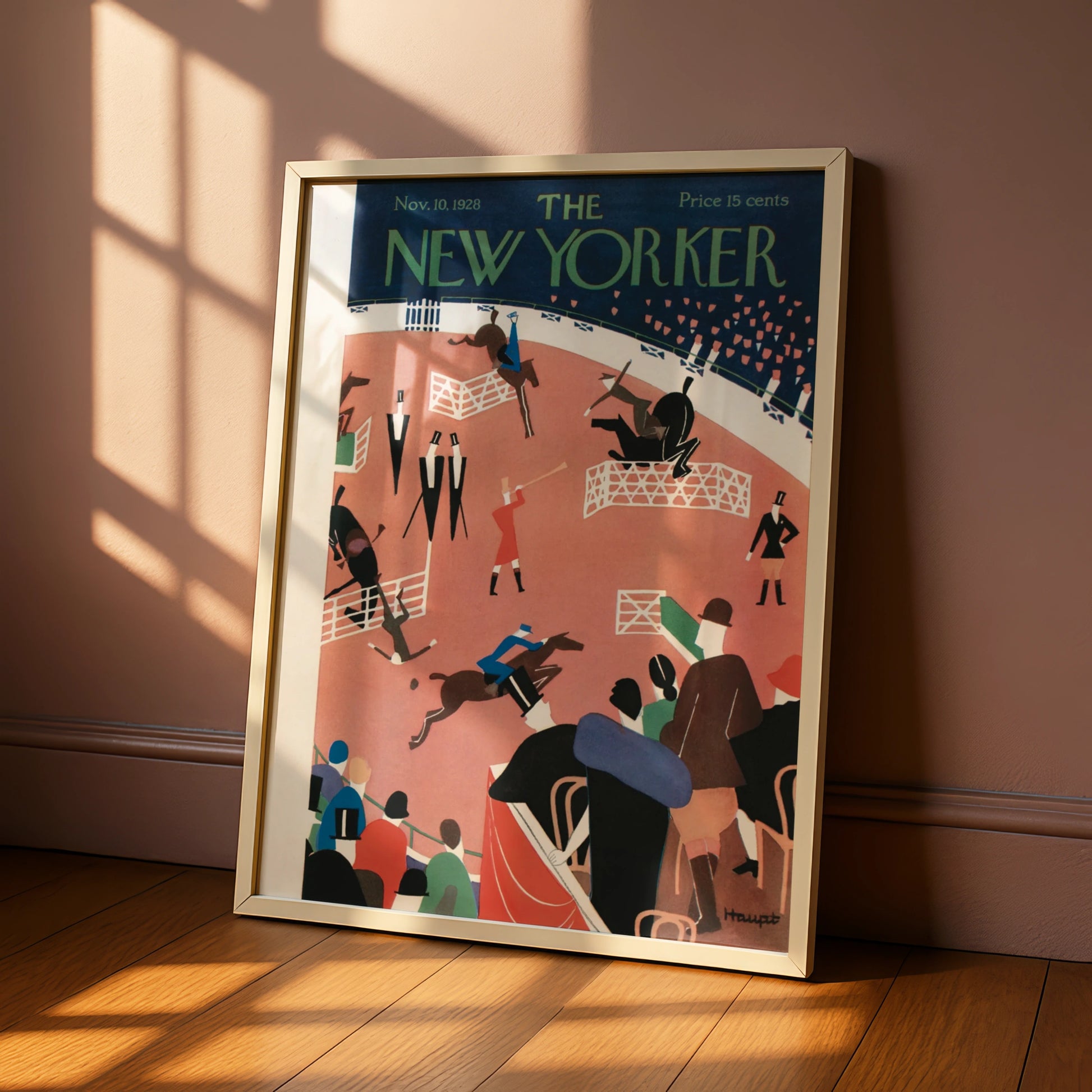 The New Yorker November 1928 Horse Show Poster, Art Deco Equestrian Wall Art Print