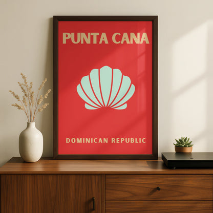 Punta Cana Travel Poster Dominican Republic Wall Art, Retro Beach Print, Caribbean