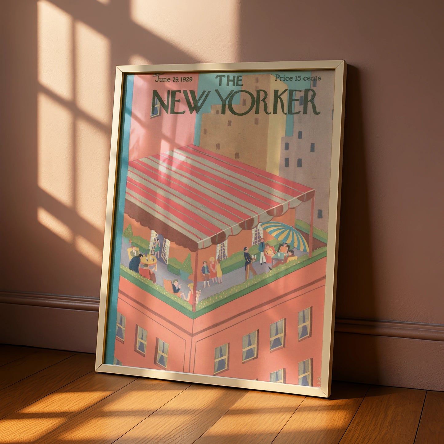 The New Yorker June 1929 Rooftop Party Poster, Vintage Art Deco NYC Wall Art Print