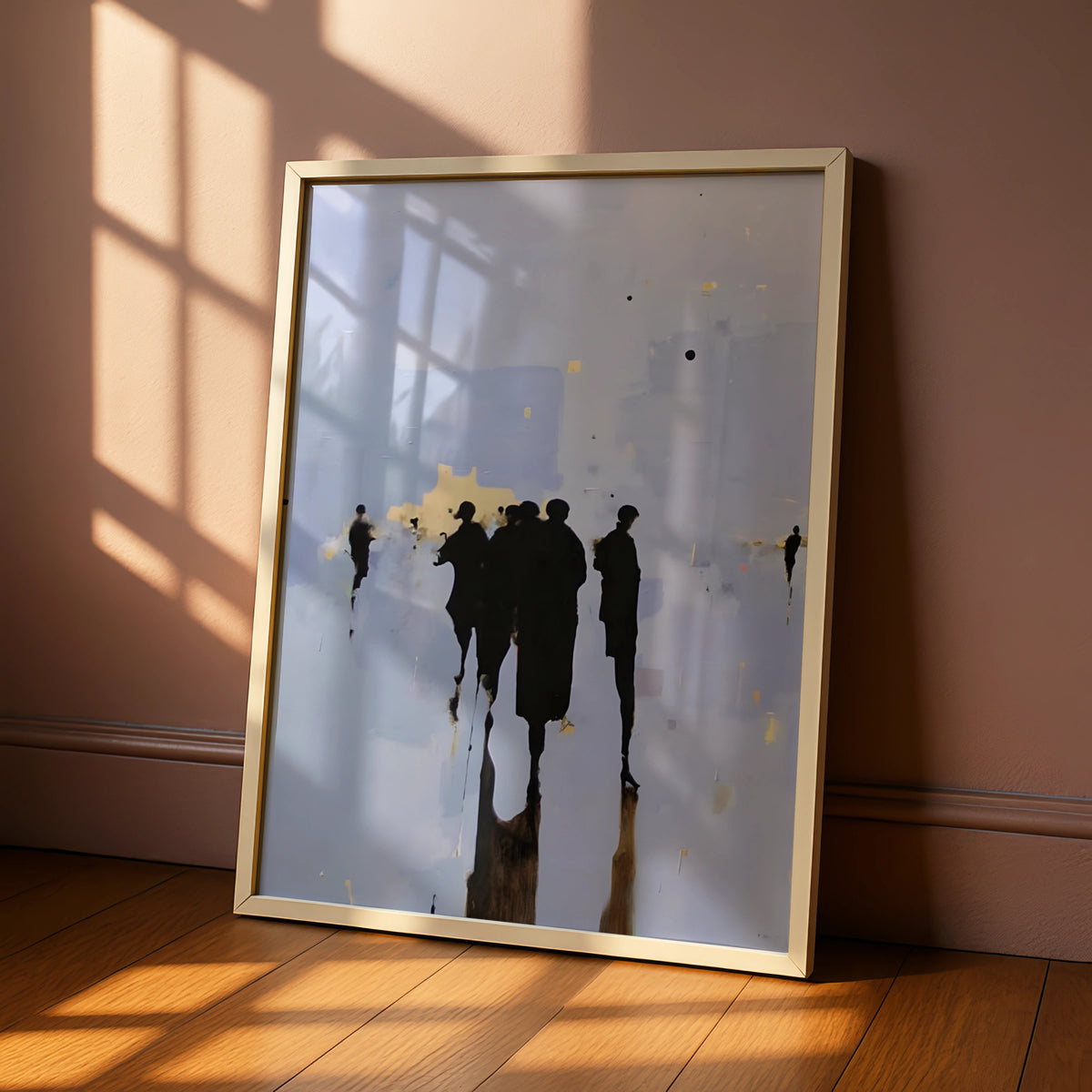 Abstract Figures Poster, Monochrome Wall Art, Modern Silhouette Print, Neutral Gallery Wall Decor