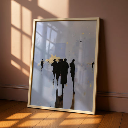 Abstract Figures Poster, Monochrome Wall Art, Modern Silhouette Print, Neutral Gallery Wall Decor