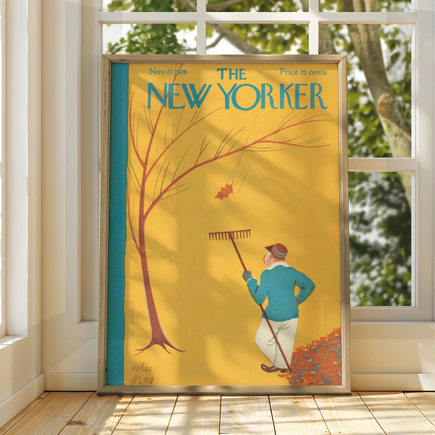 Vintage The New Yorker Art Poster, 1926 Autumn Scene, Retro Wall Art for Home Decor