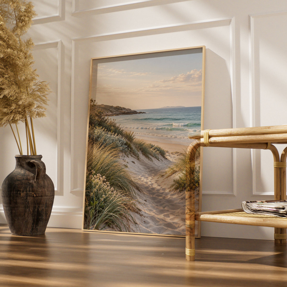 Australian Beach Dunes Print, Coastal Wall Art, Sandy Shore Landscape Poster, Ocean Sea Decor