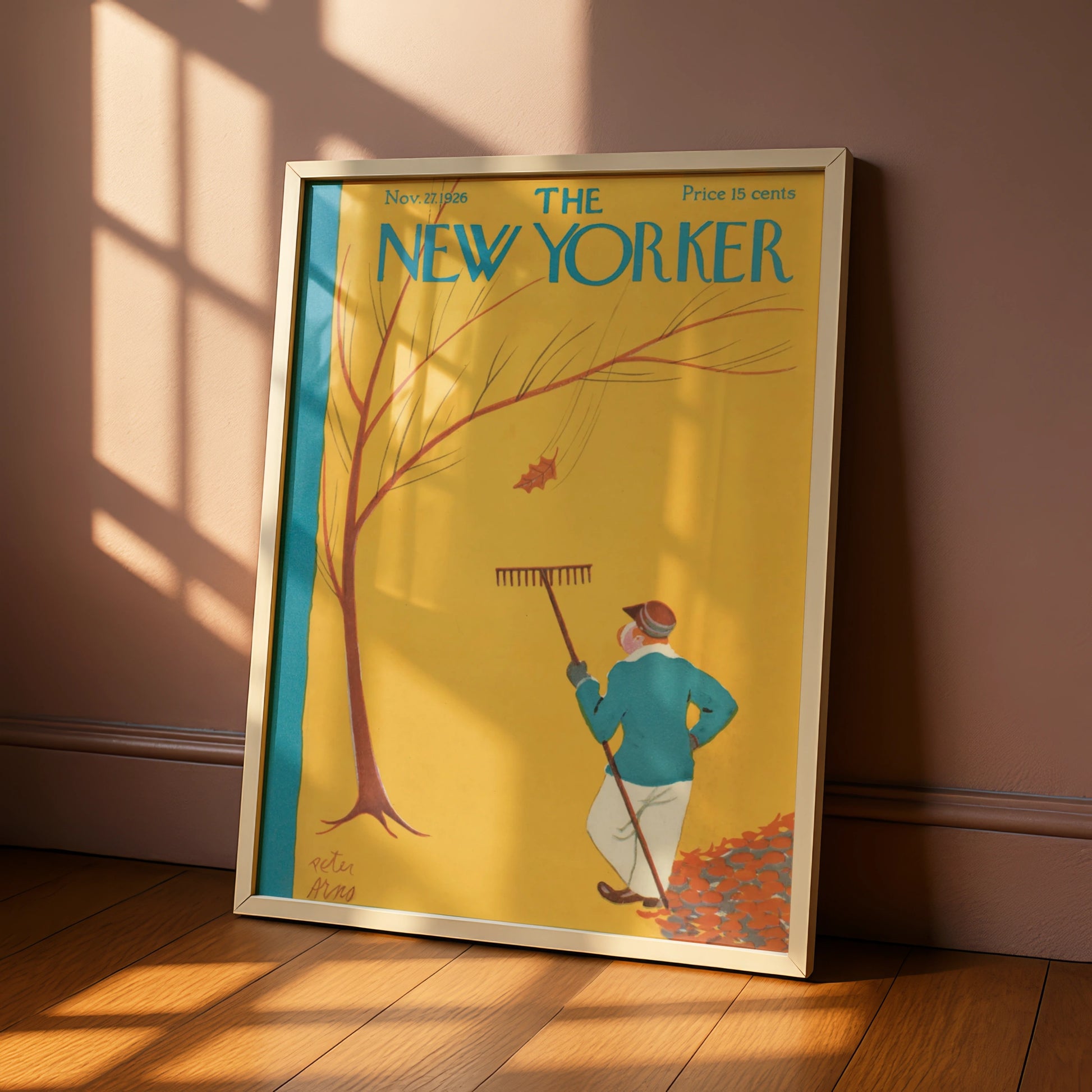 Vintage The New Yorker Art Poster, 1926 Autumn Scene, Retro Wall Art for Home Decor
