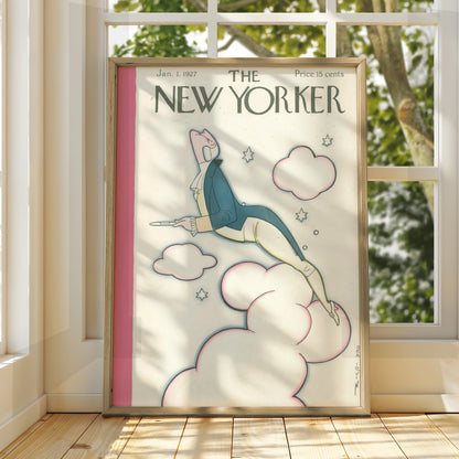 The New Yorker January 1927 Cover Poster, Eustace Tilley Art Deco Wall Art Print