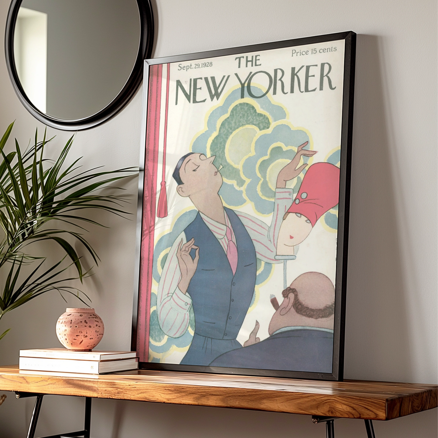 The New Yorker September 1928 Cover Art Poster, Art Deco Vintage Magazine Wall Art