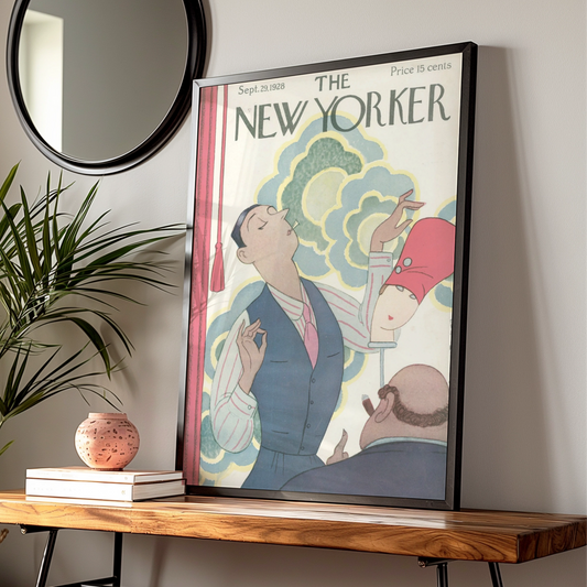The New Yorker September 1928 Cover Art Poster, Art Deco Vintage Magazine Wall Art