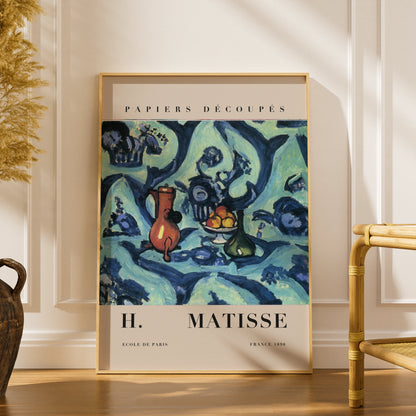 Blue Still Life Wall Art Print, Colourful Fauvist Living Room Poster – product image 1