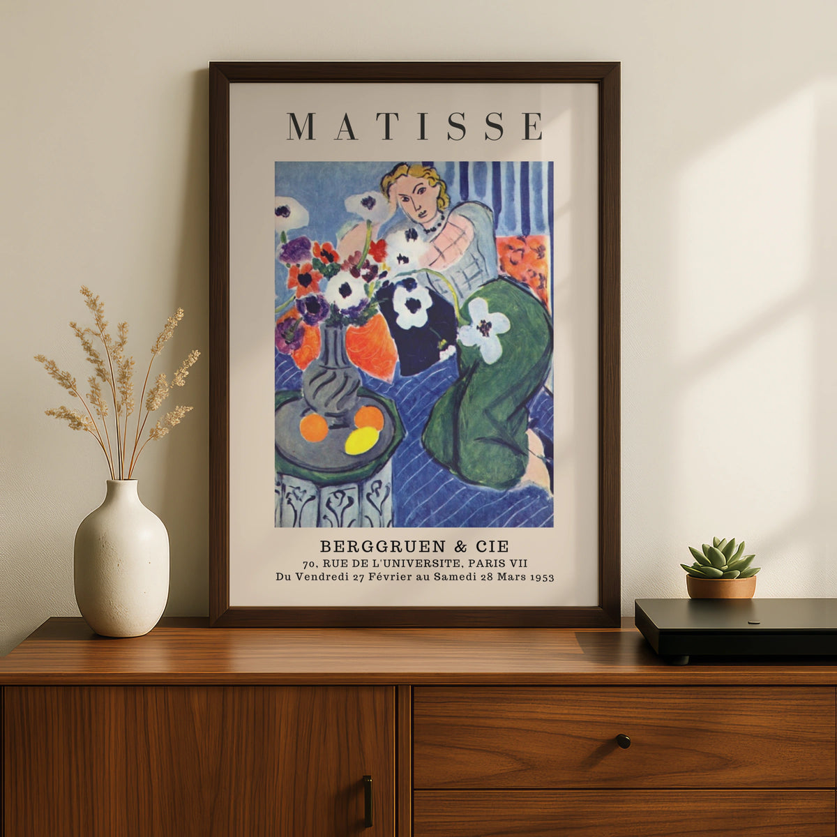 Floral Figure Wall Art Print, Colourful Vintage Modernist Poster – product image 2